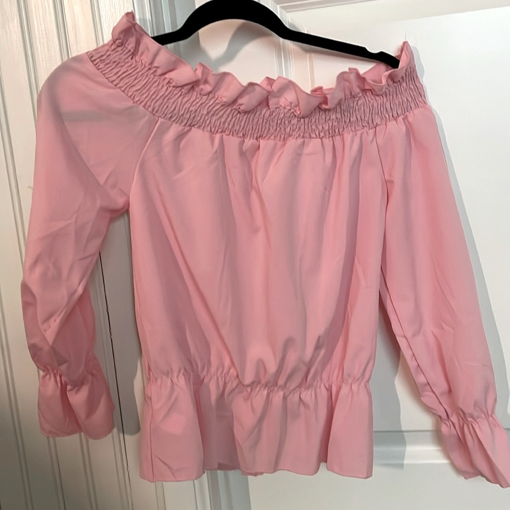 Light Pink - Off the shoulder blouse